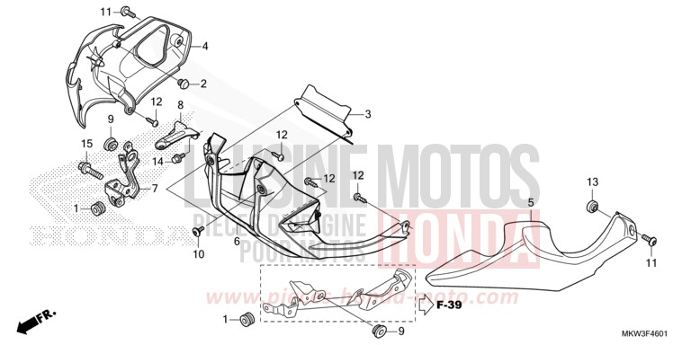 PANNEAU INFERIEUR (NC750XD) von NC750X DCT PEARL GLARE WHITE (NHB53) von 2021